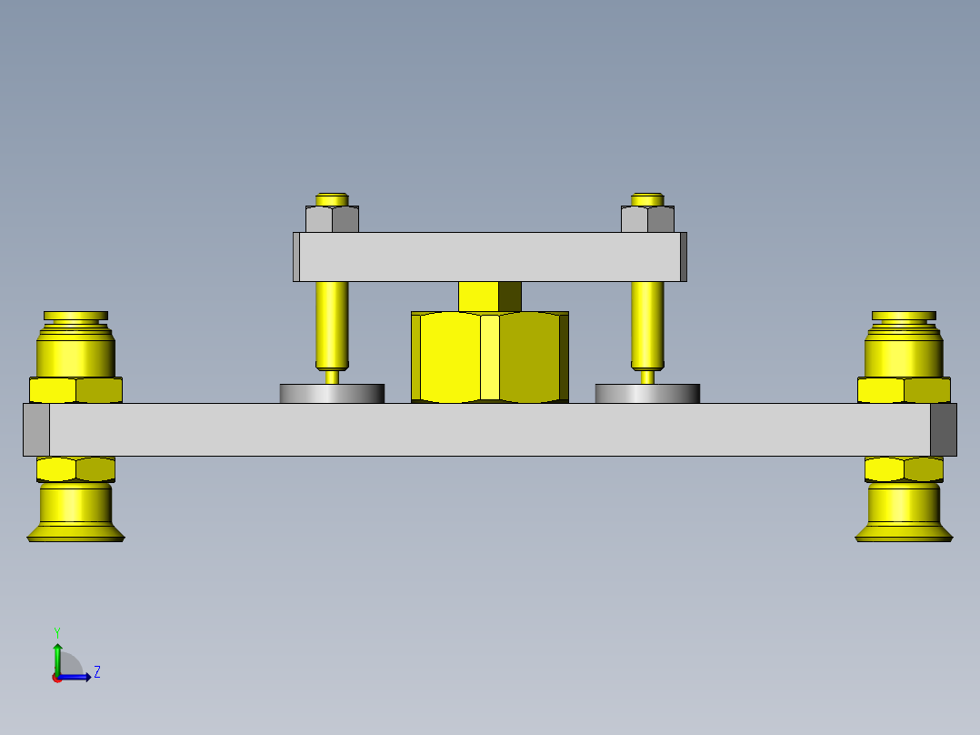 使用了浮动接头的定心机构左视图