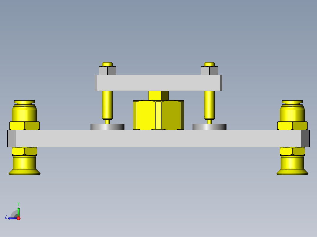 使用了浮动接头的定心机构右视图
