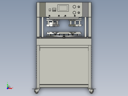 手机屏幕压支架机三工位全自动化step前视缩略图