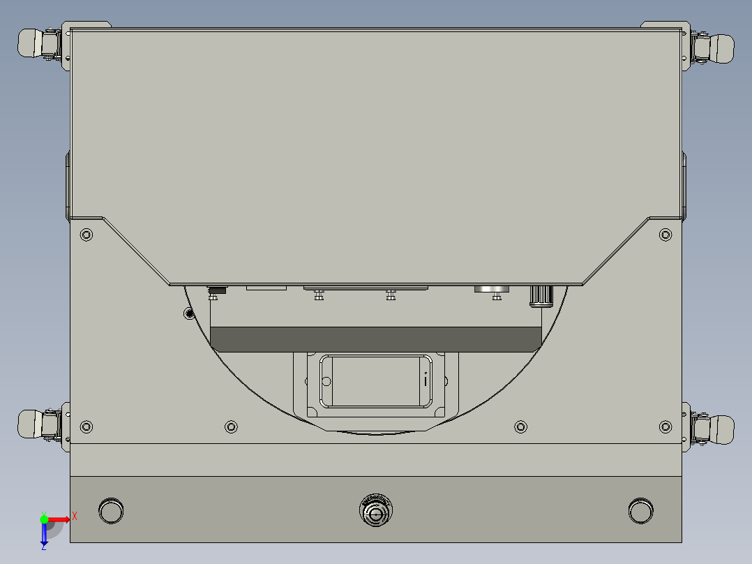 手机屏幕压支架机三工位全自动化step俯视图