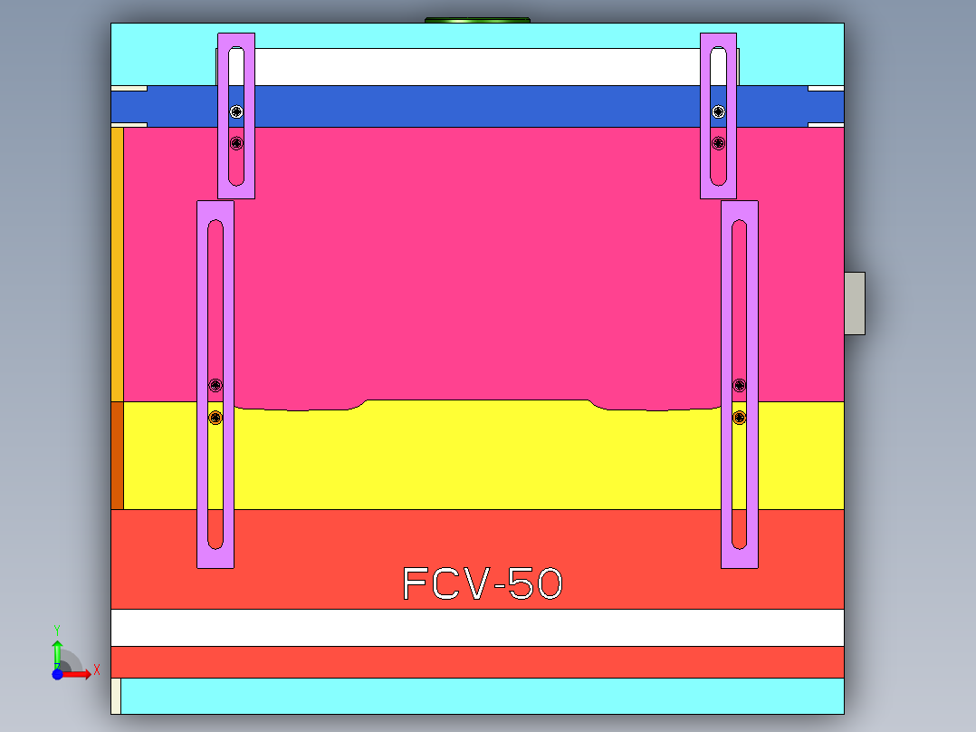 复杂的车灯模具 前视图