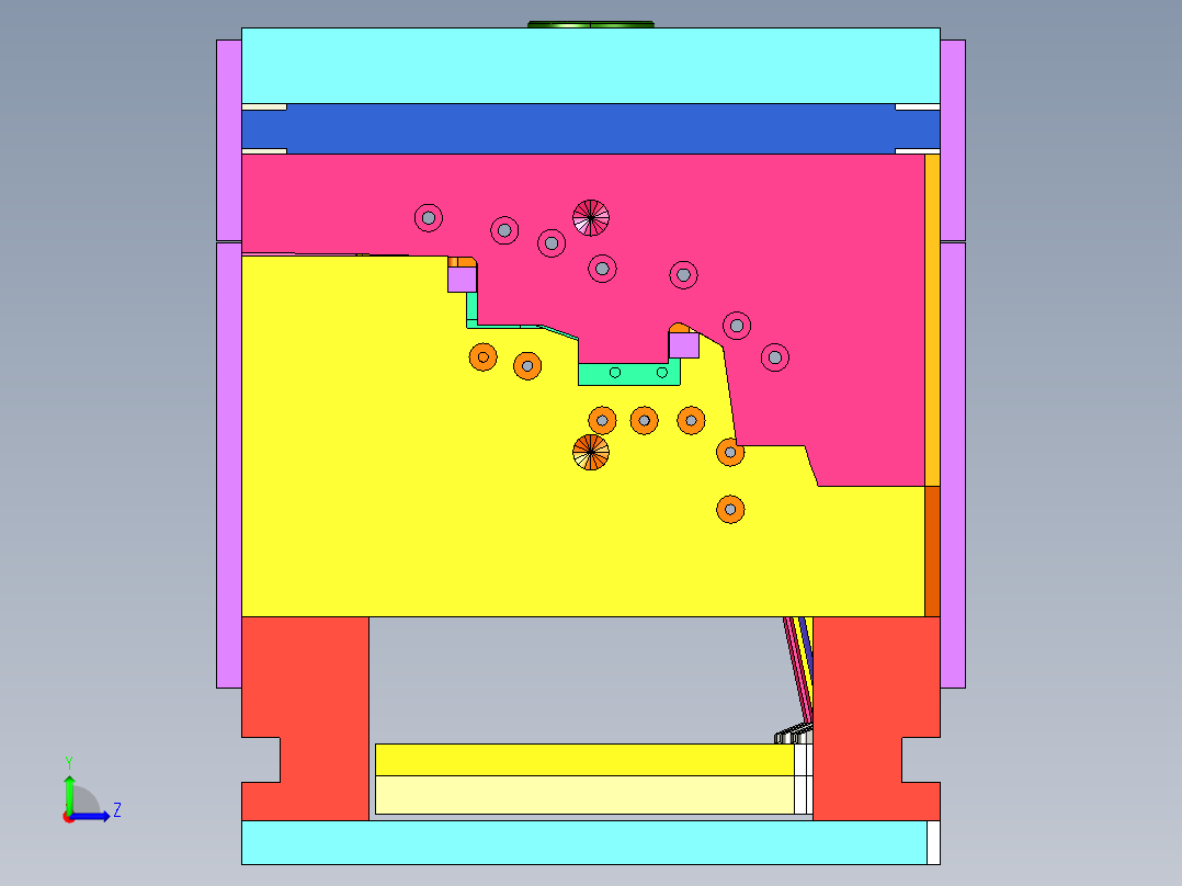 复杂的车灯模具 左视图