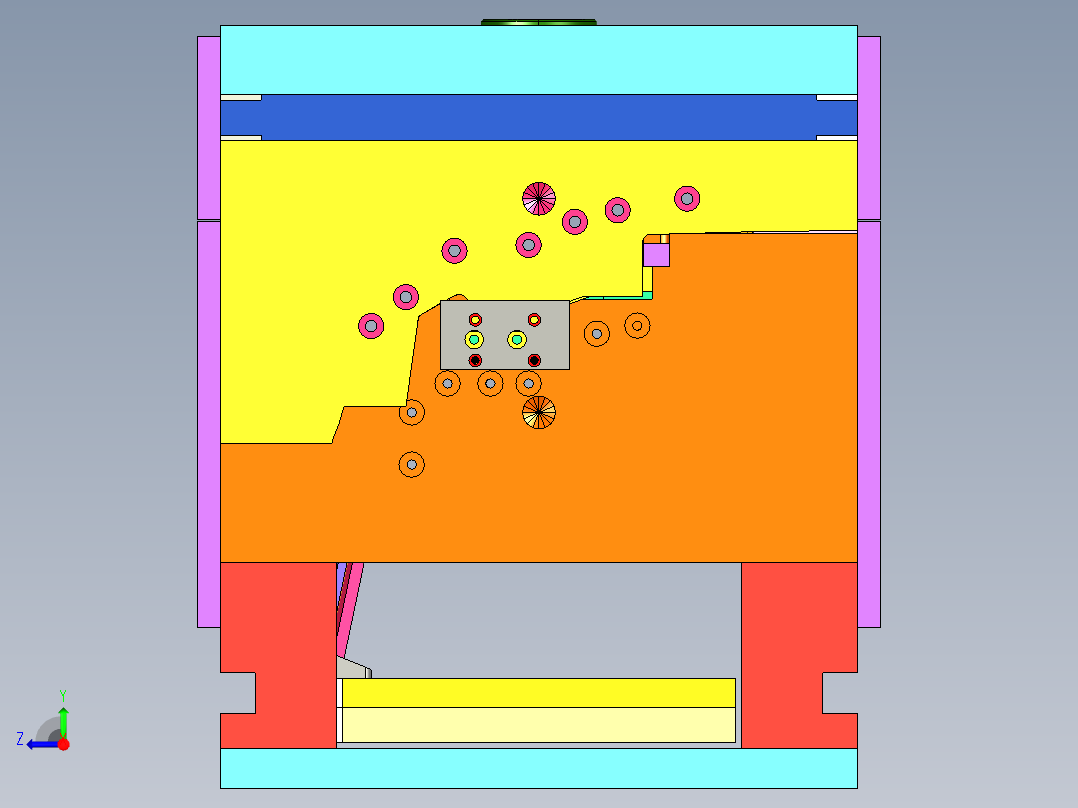 复杂的车灯模具 右视图