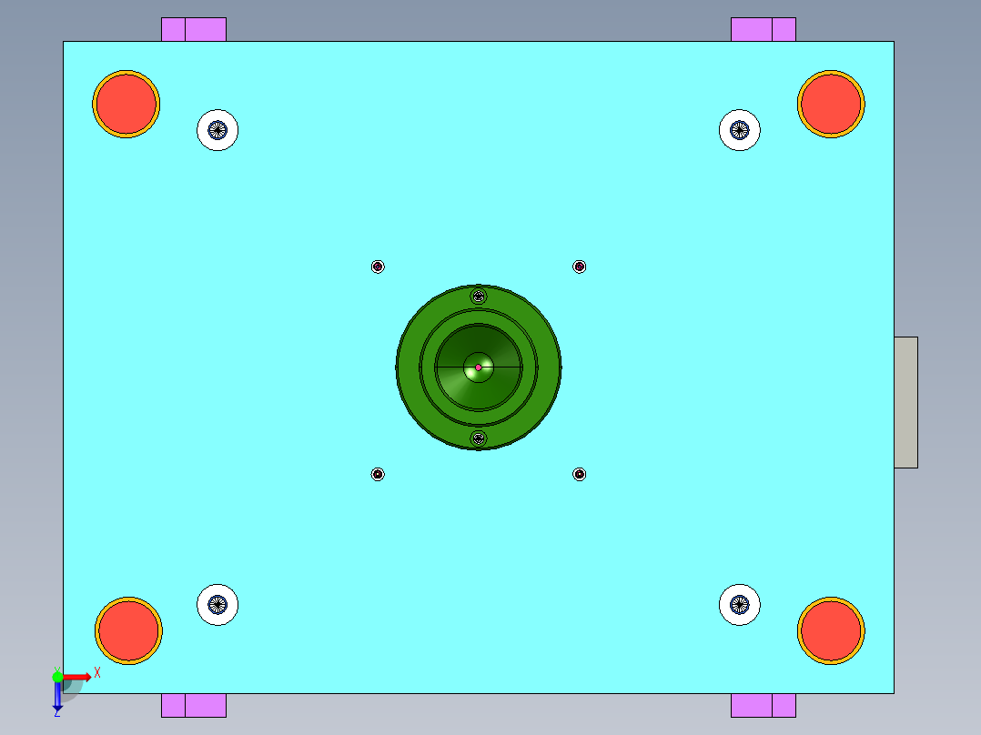 复杂的车灯模具 俯视图