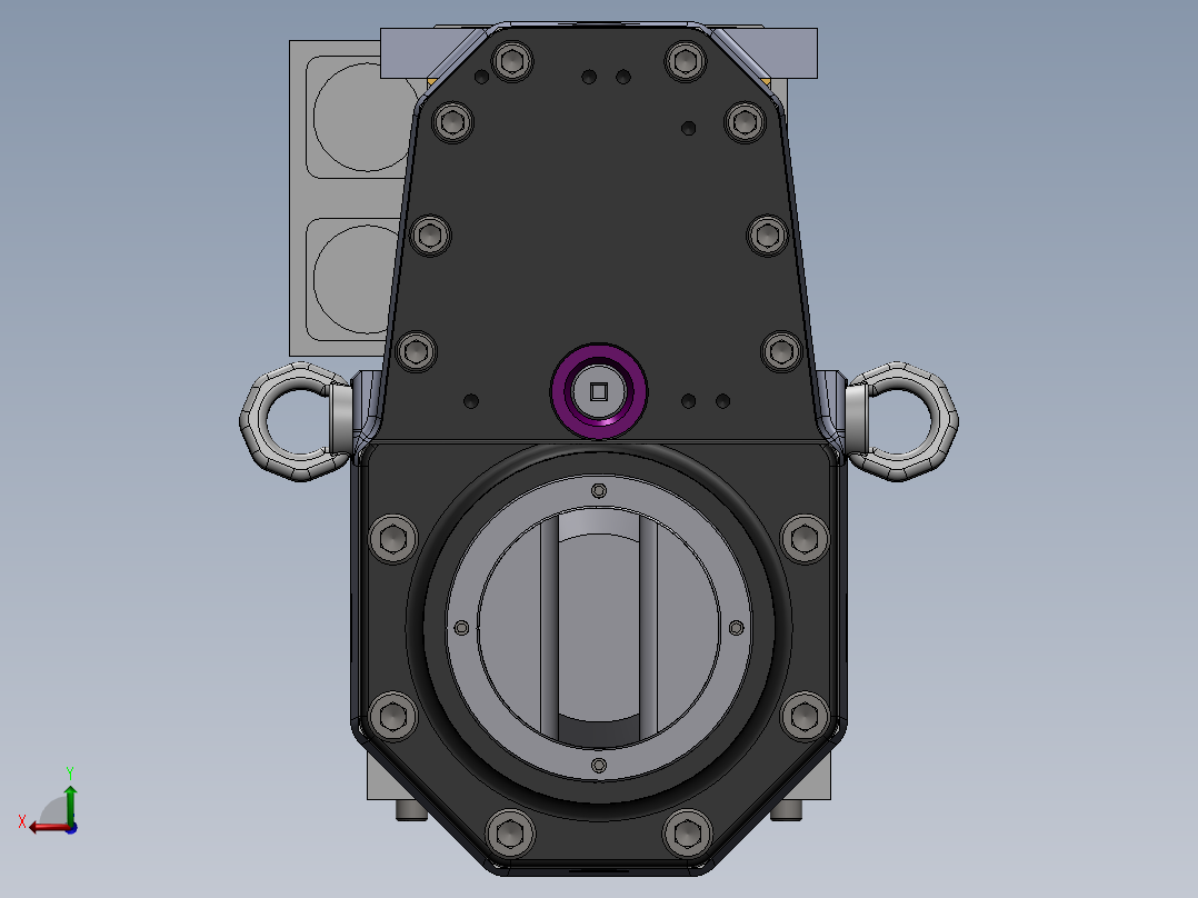 电动推杆三维模型机械设计图纸素材后视图