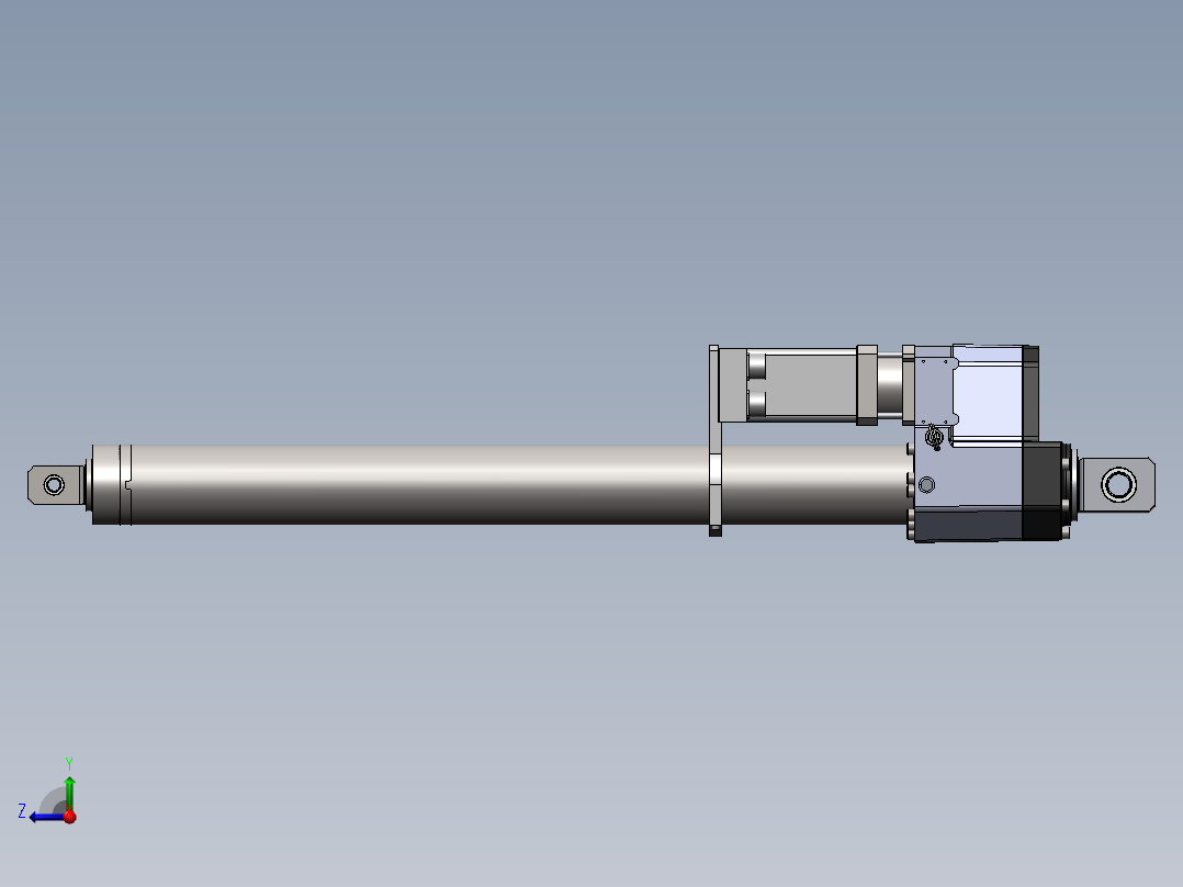 电动推杆三维模型机械设计图纸素材右视图