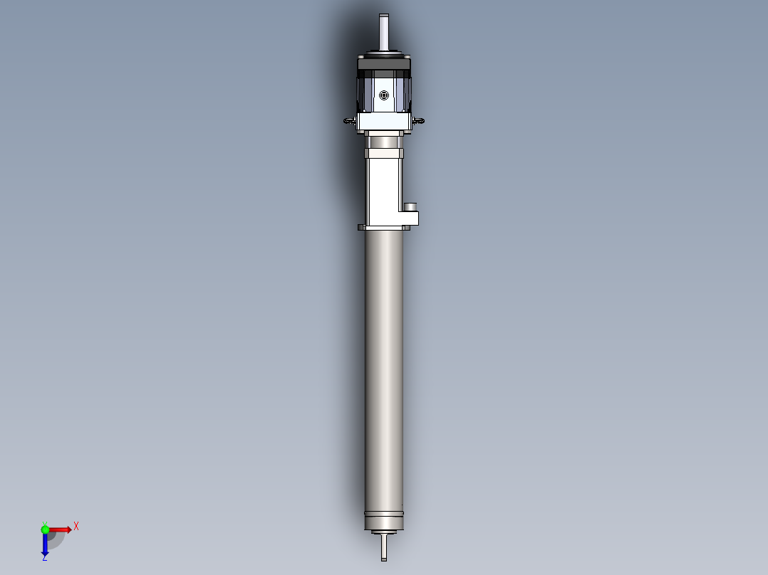 电动推杆三维模型机械设计图纸素材俯视图