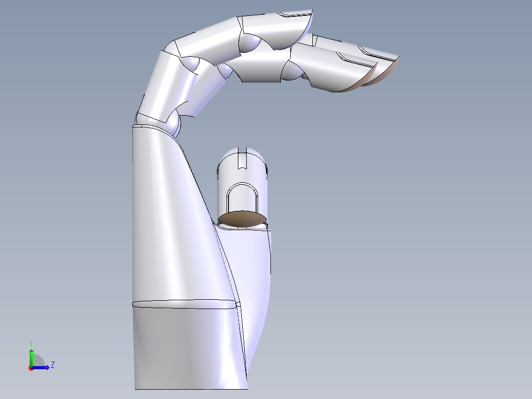 Manus仿生手掌手指模型3D图纸 Solidworks设计 附STEP左视图