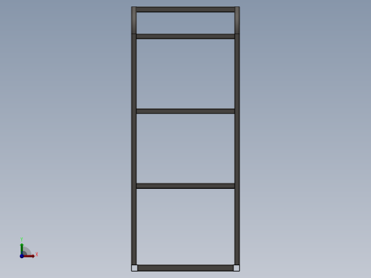 矩管框架式结构3D模型前视缩略图