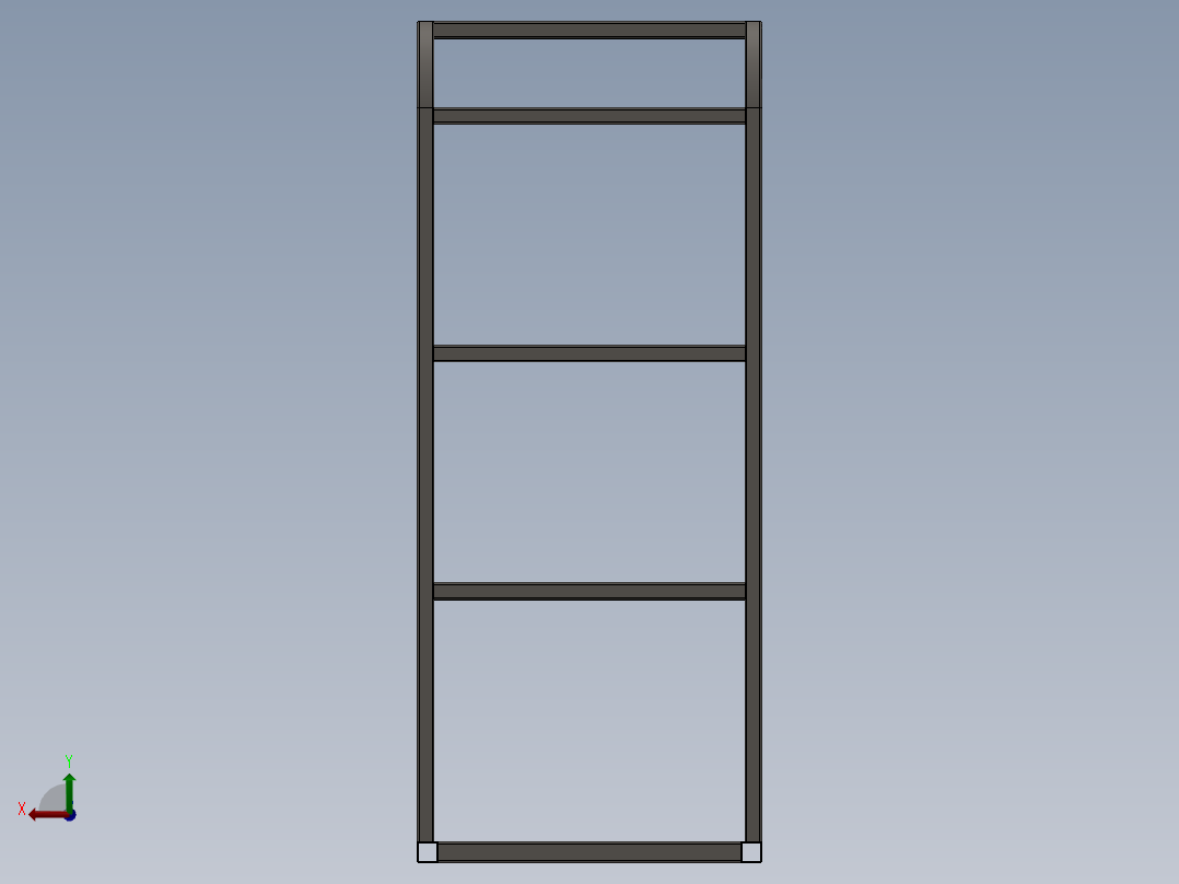 矩管框架式结构3D模型后视图