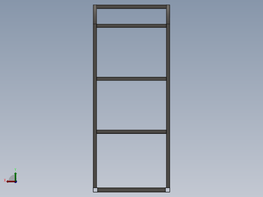 矩管框架式结构3D模型后视缩略图
