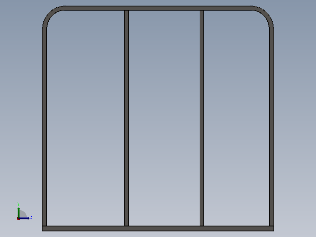 矩管框架式结构3D模型左视图