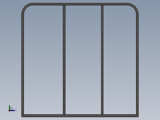 矩管框架式结构3D模型左视缩略图