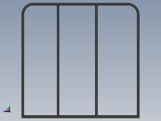 矩管框架式结构3D模型右视缩略图