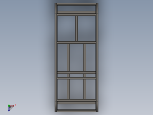 矩管框架式结构3D模型俯视缩略图