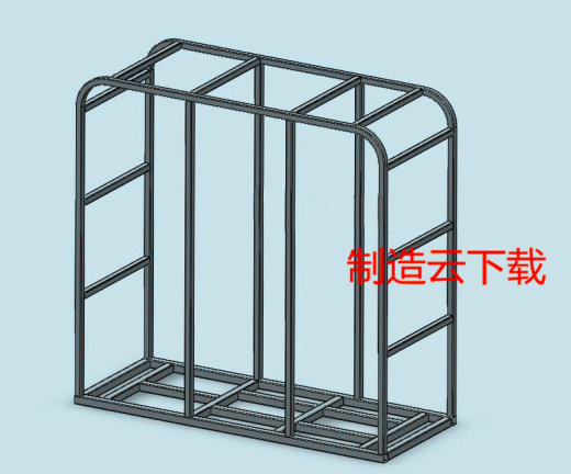 矩管框架式结构3D模型缩略图