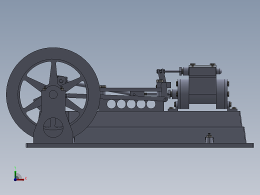 solidworks 发动机的微型工厂前视缩略图