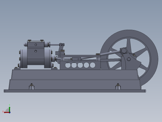 solidworks 发动机的微型工厂后视缩略图