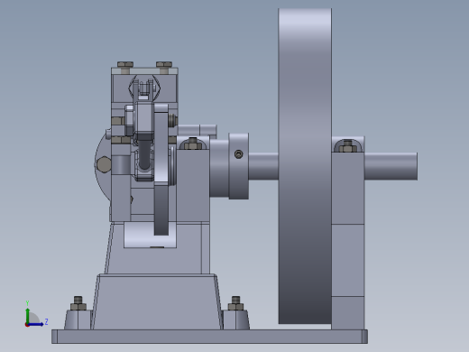 solidworks 发动机的微型工厂左视缩略图