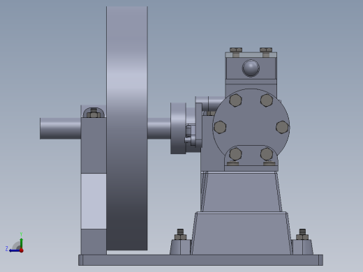 solidworks 发动机的微型工厂右视缩略图