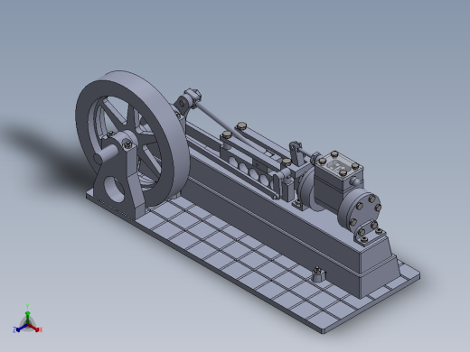 solidworks 发动机的微型工厂正等轴测缩略图