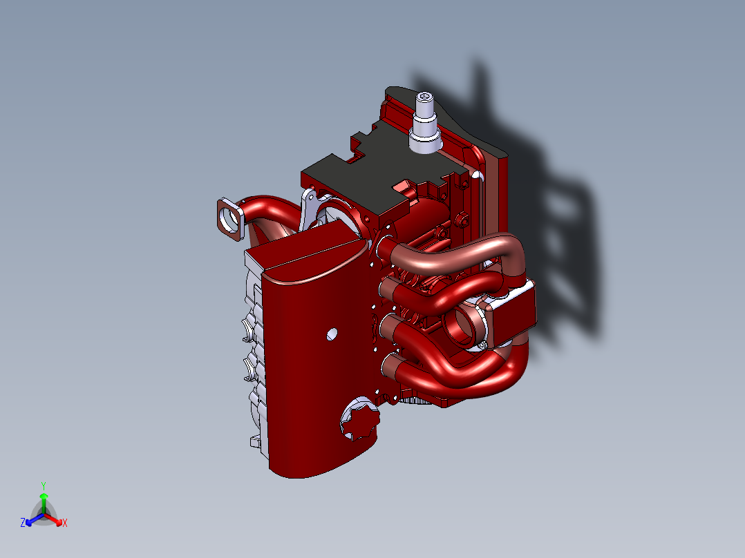 catia 发动机引擎正等轴测图