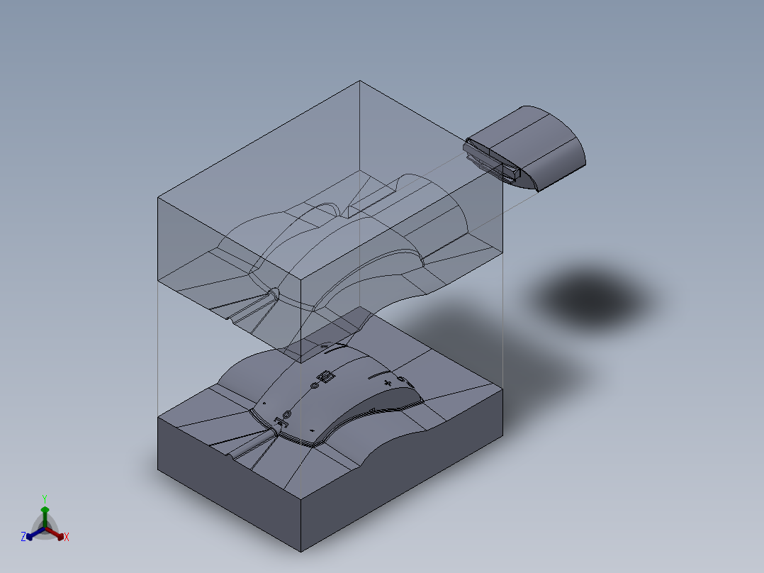 鼠标外壳模具3d图 注塑模具外壳设计