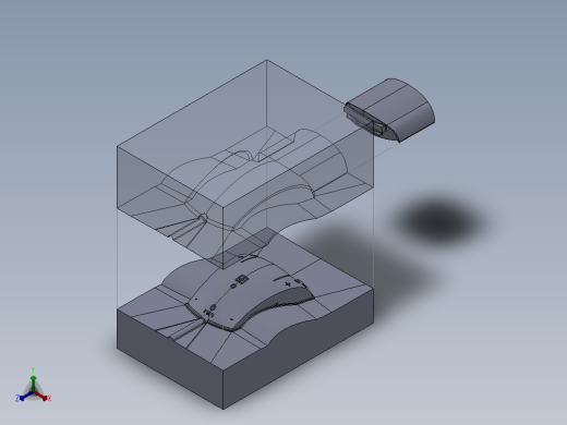 鼠标外壳模具3d图 注塑模具外壳设计