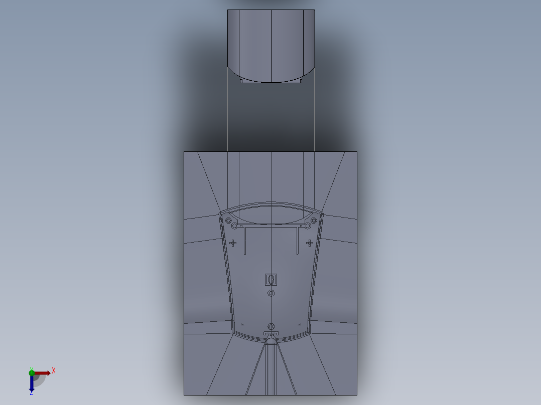 鼠标外壳模具3d图 注塑模具外壳设计俯视图