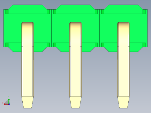 彩色公排针 100mil 2.54mm 系列-DS1022_green_1x03p_100mil_TypeD_rev1.0后视缩略图