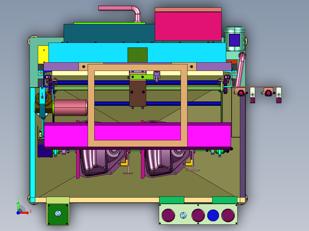 焊接容器气密性测试台前视图