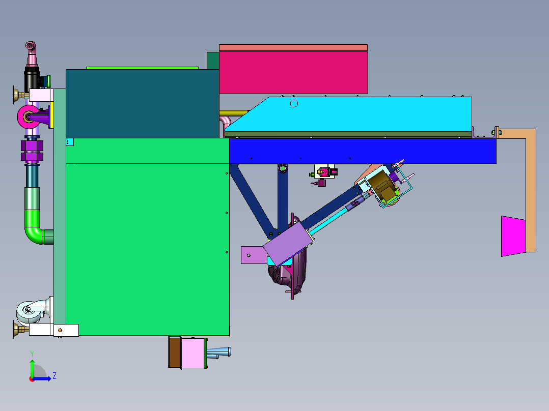焊接容器气密性测试台左视图