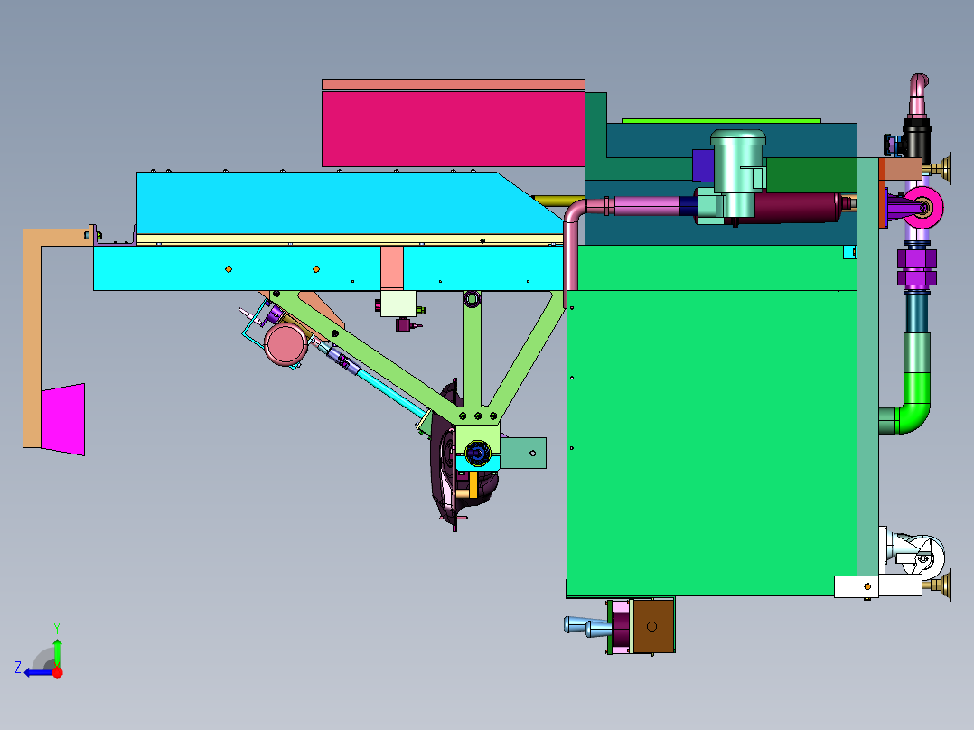 焊接容器气密性测试台右视图
