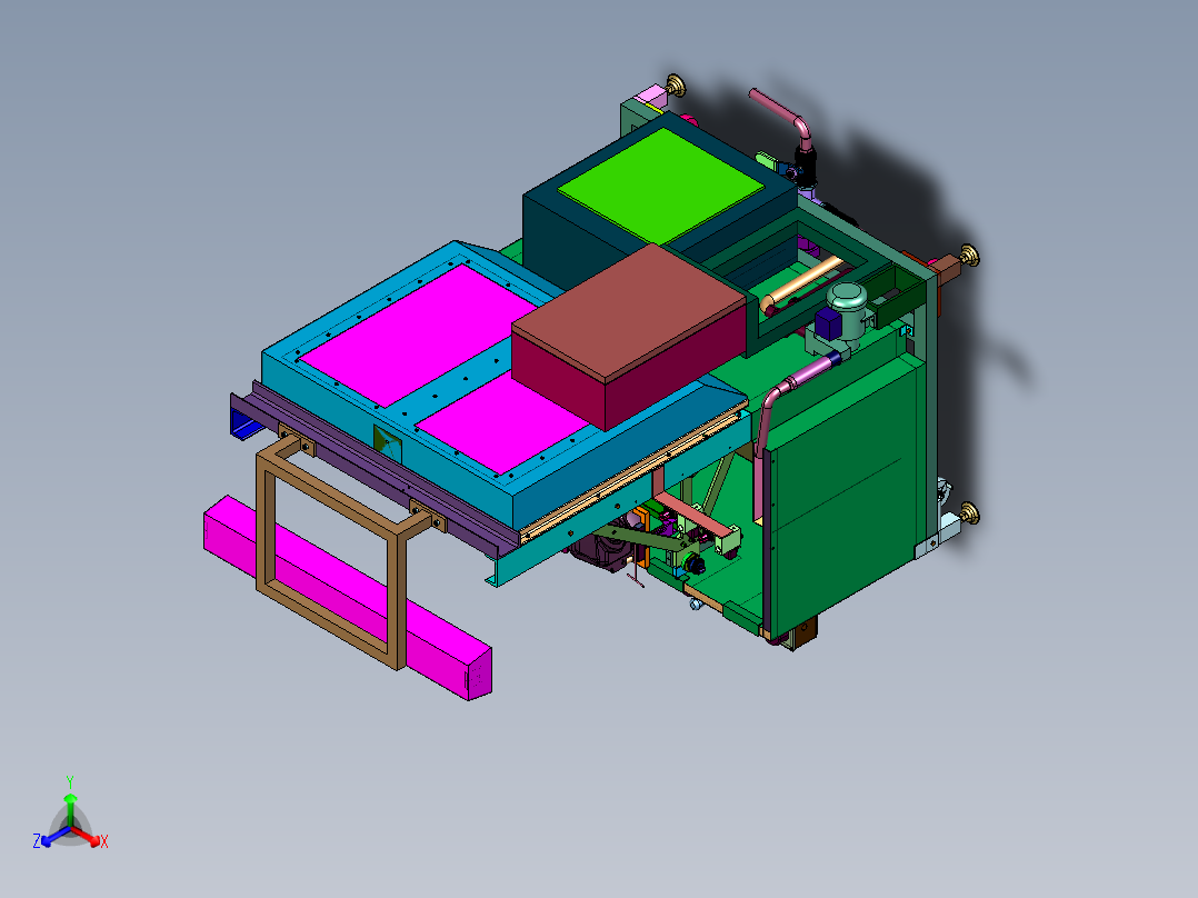 焊接容器气密性测试台正等轴测图