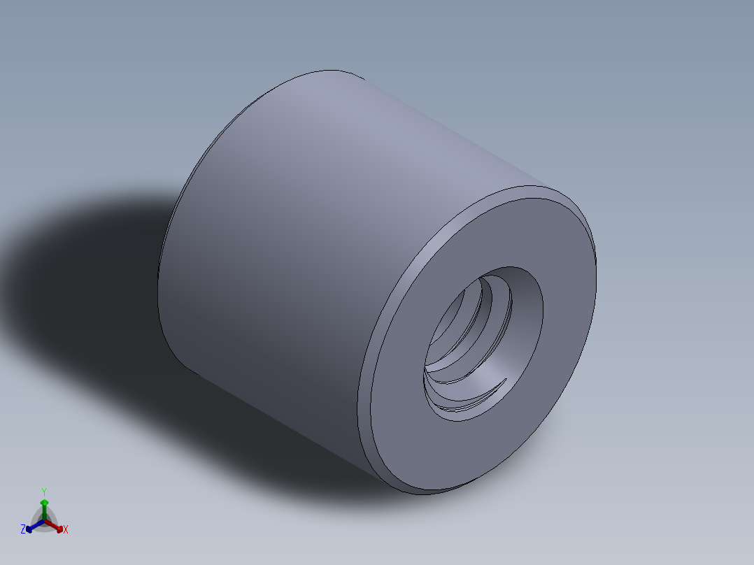 公制梯形螺母-TR16x4x36x32.SLDPRT正等轴测图