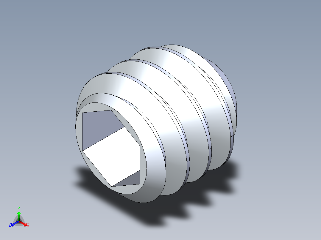 UNC 平头紧定螺钉-UNC SET SCREW 10-24 x0.187.STEP主视图