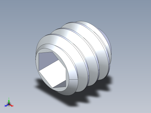 UNC 平头紧定螺钉-UNC SET SCREW 10-24 x0.187.STEP正等轴测缩略图