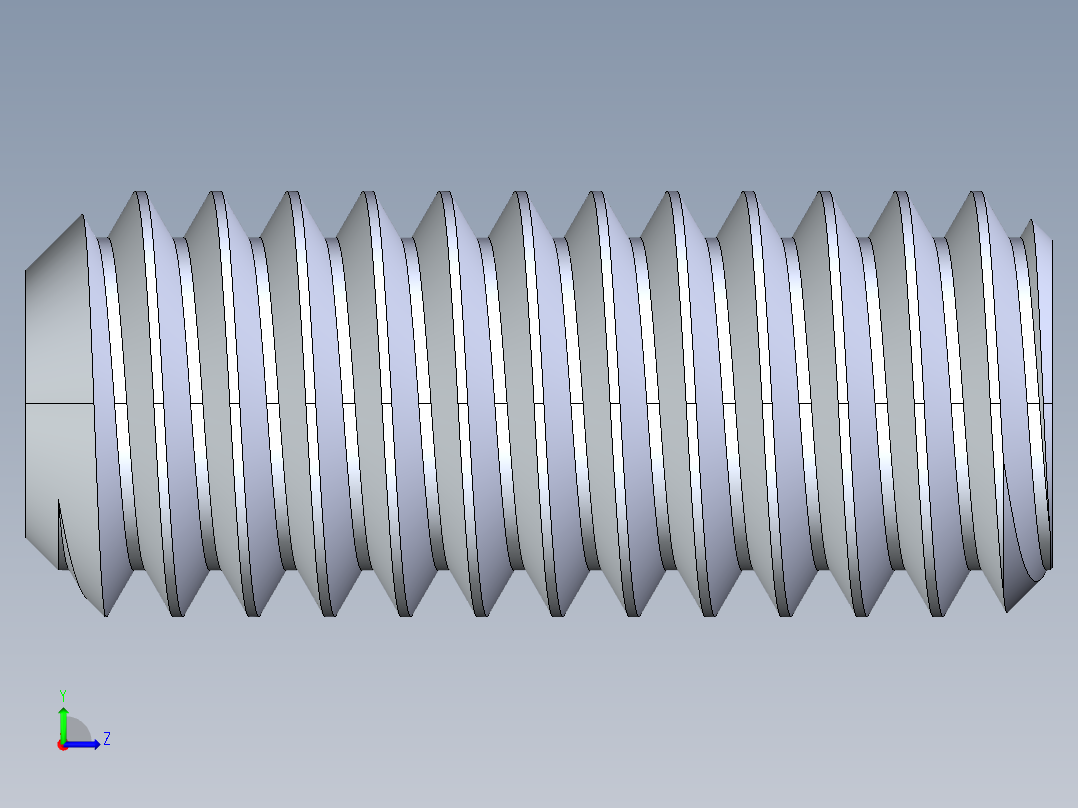 UNC 平头紧定螺钉-UNC SET SCREW 0.3125 x0.750.STEP左视图