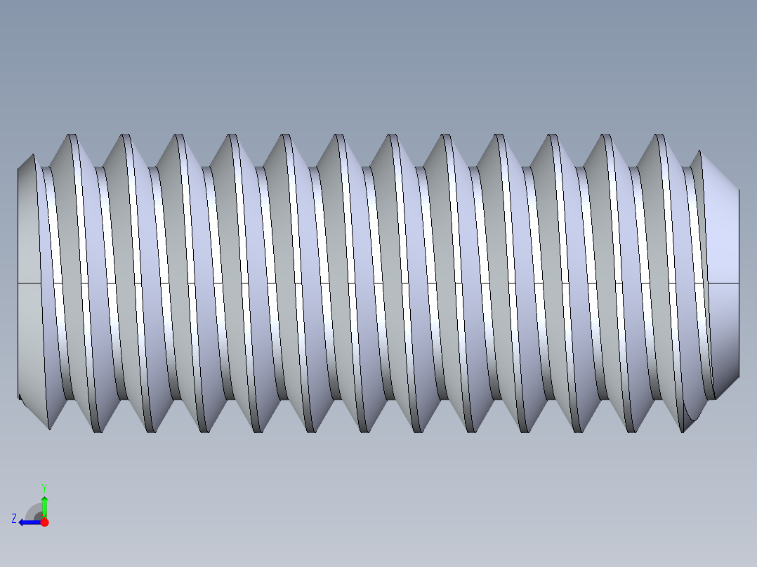 UNC 平头紧定螺钉-UNC SET SCREW 0.3125 x0.750.STEP右视图