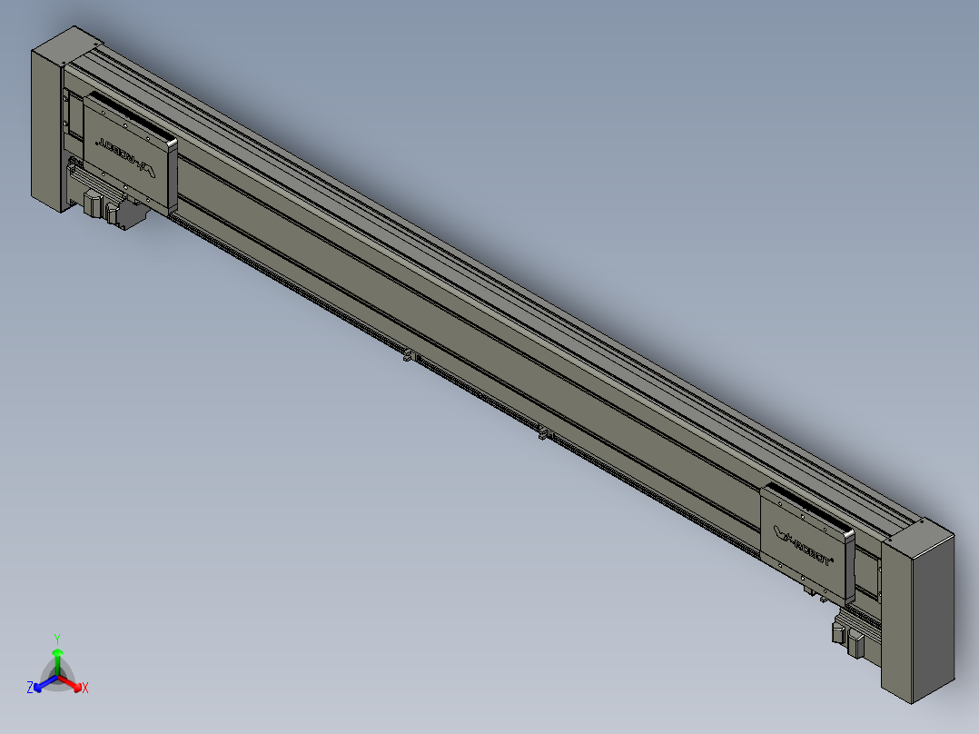 威洛博双电机滑台-VC14D2-S500-BLR-P40-C6正等轴测图