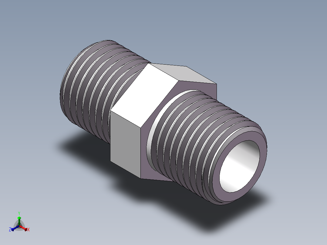对丝-六角等径 DN8正等轴测图
