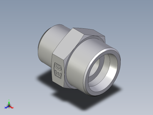 卡套式工业通用硬管接头EO_Male_Stud_connector_GE30S1NPT71X正等轴测缩略图