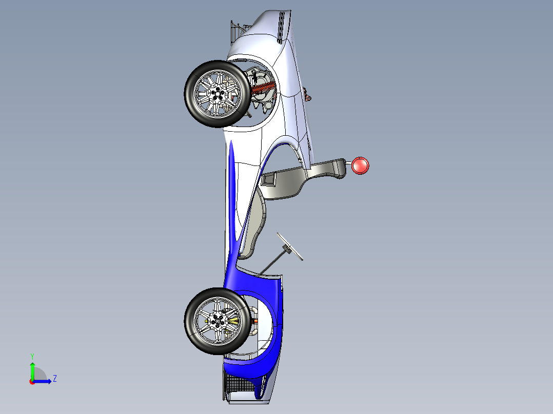 08-仿布加迪UTV跑车结构3D图纸 Solidworks设计 附STEP左视图