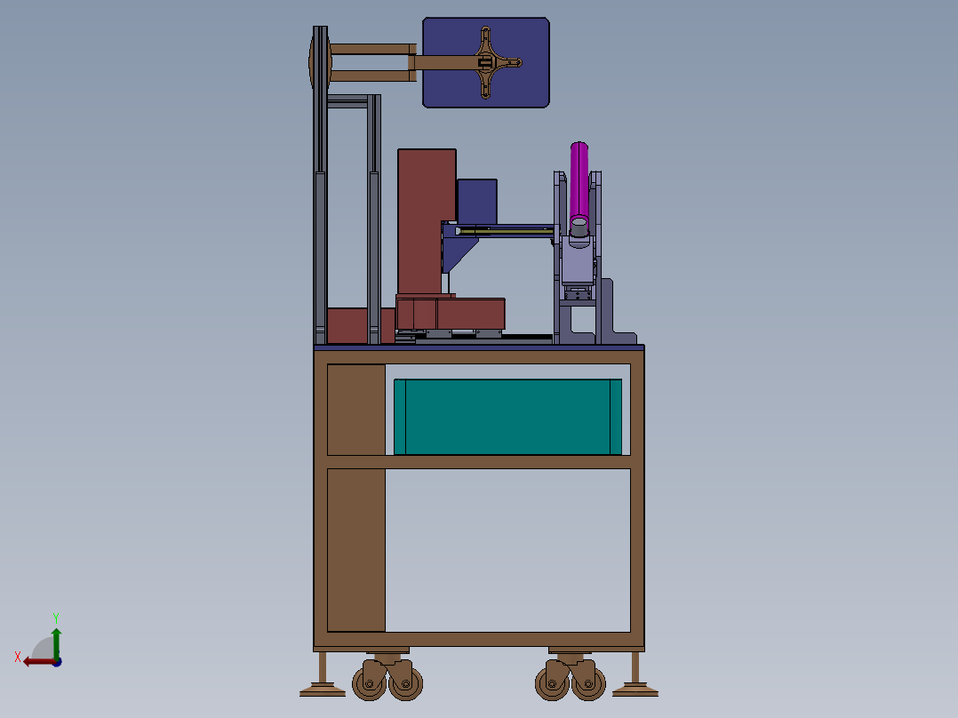 自动打孔机三维SW模型后视图