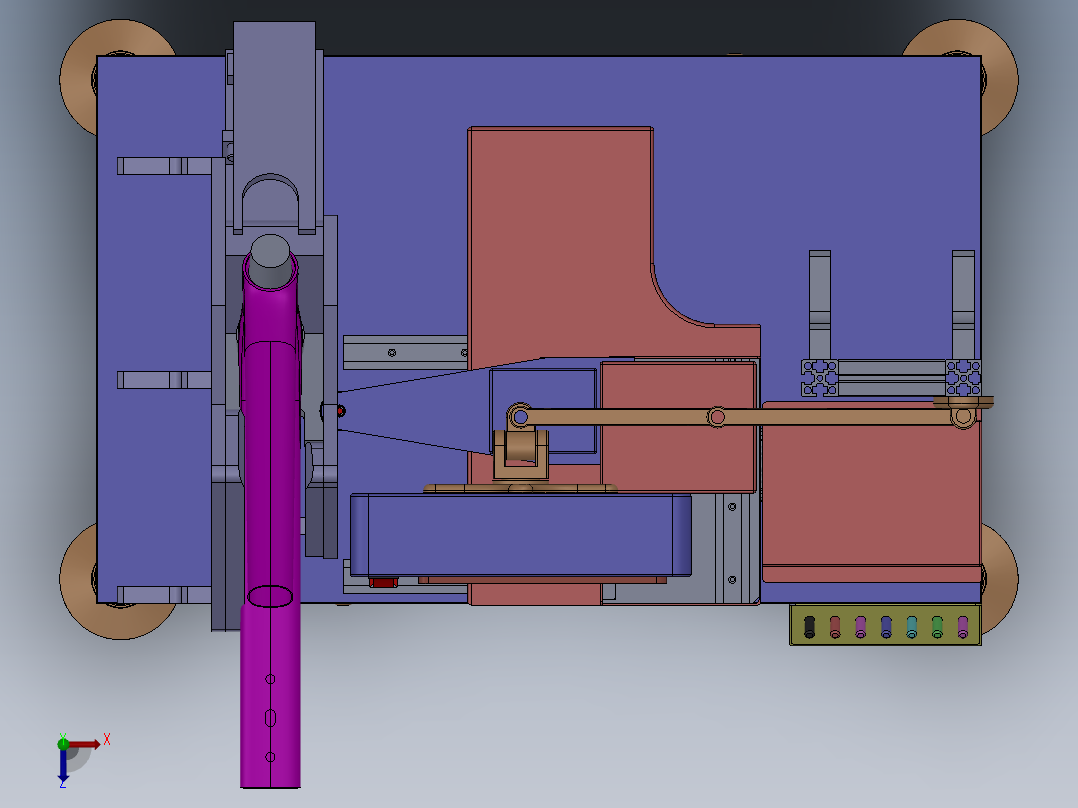自动打孔机三维SW模型俯视图