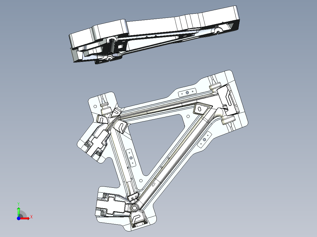 碳纤维自行车车架冲压模具前视图