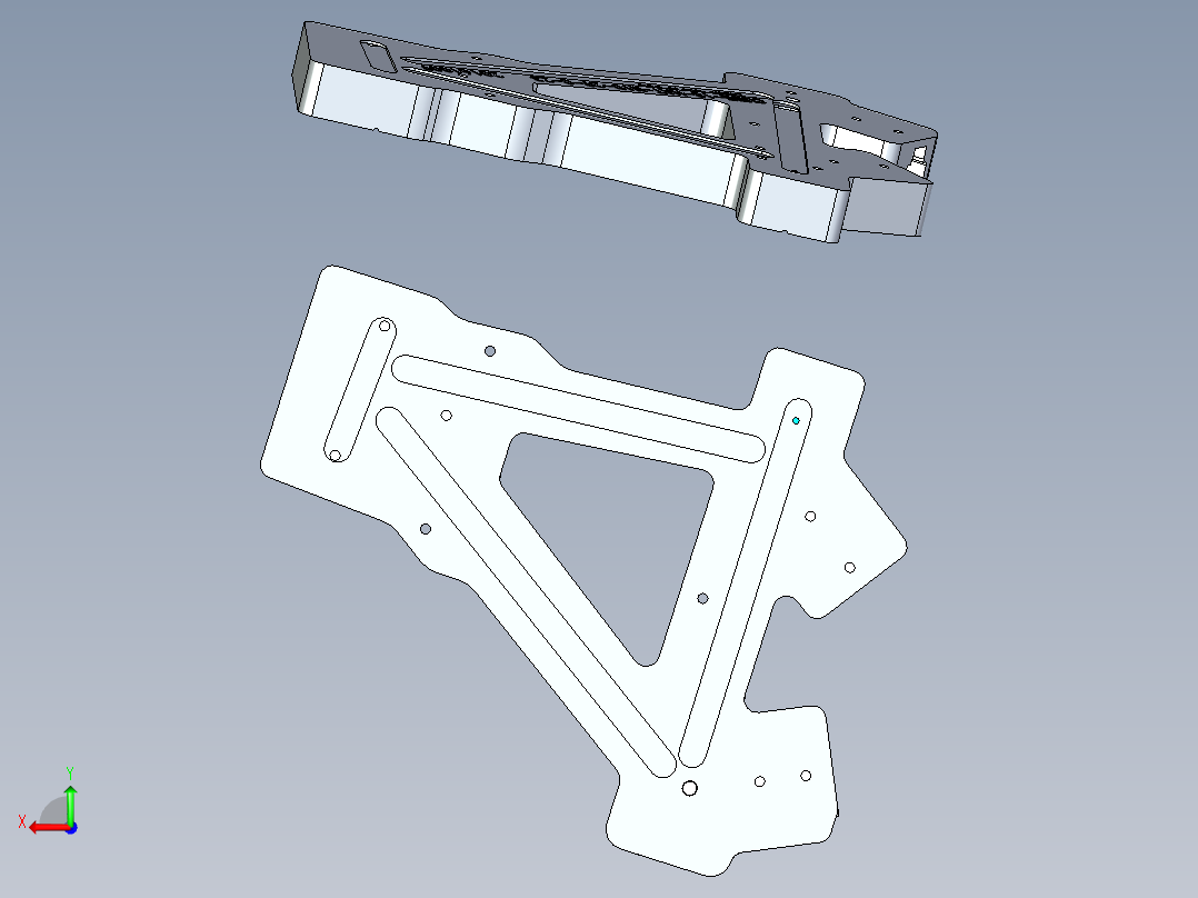 碳纤维自行车车架冲压模具后视图