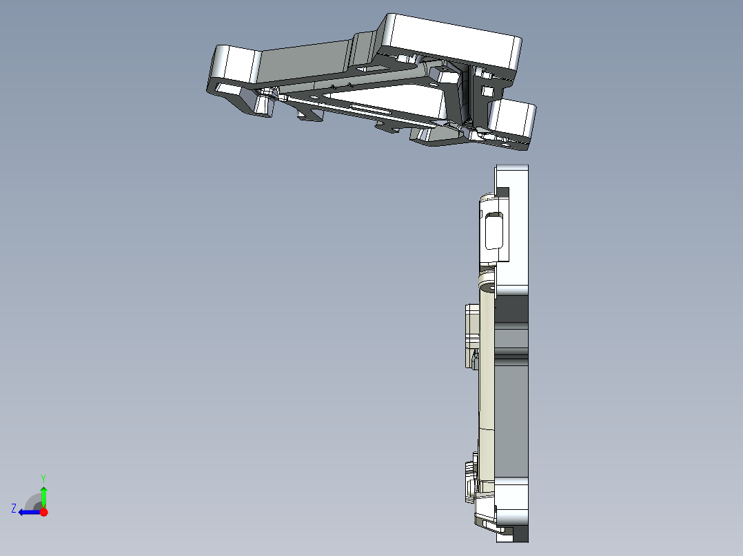 碳纤维自行车车架冲压模具右视图