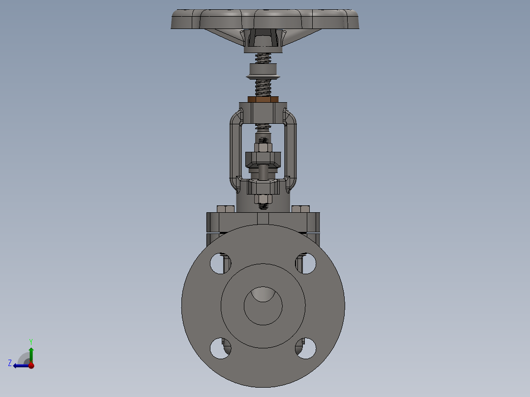 dn40-pn160截止阀右视图