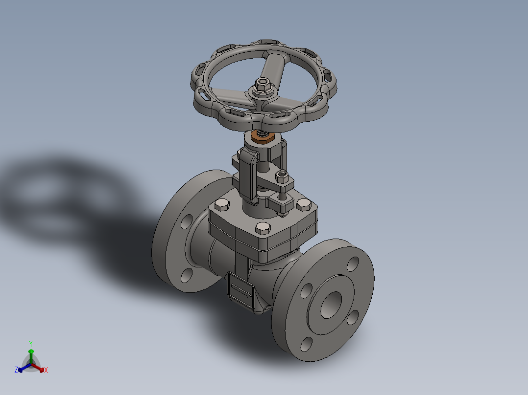 dn40-pn160截止阀正等轴测图